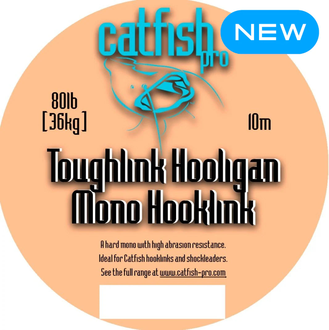 Catfish Pro Toughlink Hooligan Mono Hooklink 80lb 10m