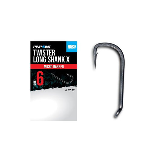 Nash Twister Long Shank X Micro Barbed Hooks