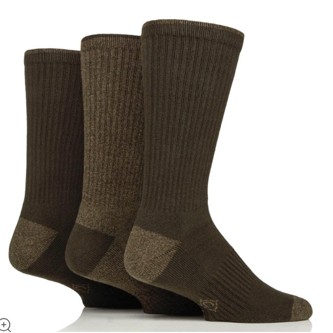 Country Pursuit Water Repellant Socks 3pk Olive