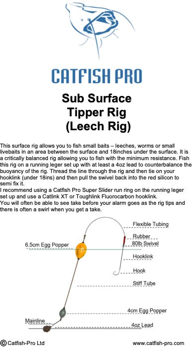 Catfish Pro Sub-Surface Tipper Rig (Leech Rig)