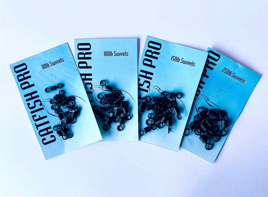 Catfish Pro Black Barrel 100lb Swivels