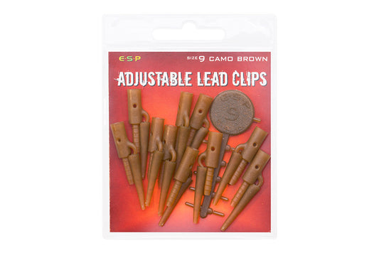 ESP Adjustable Lead Clips Camo Brown