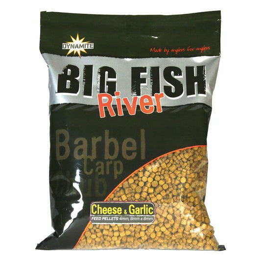 Dynamite Big Fish River Pellets - Cheese & Garlic 4 6 8mm 1.8Kg