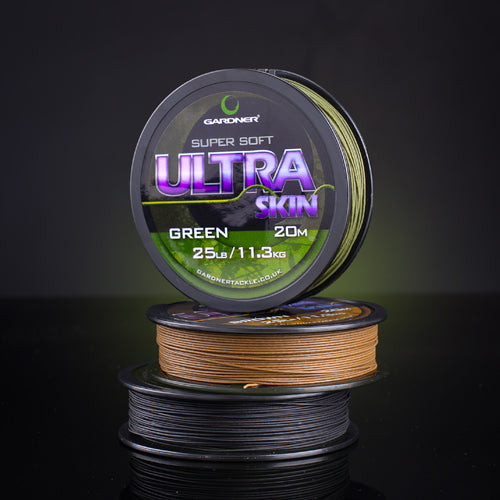 Gardner Ultra Skin Hooklink 20m 25lb Green