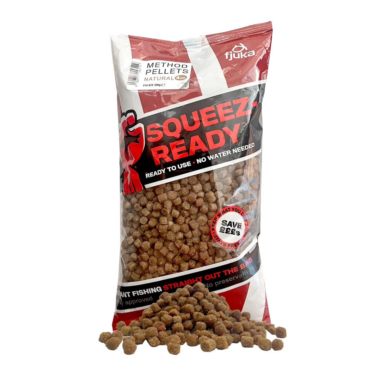 Fjuka Squeez-Ready Range Natural Method Pellets 4mm 500g