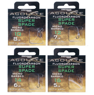 Drennan Acolyte Barbed Super Spade Hooks To Nylon
