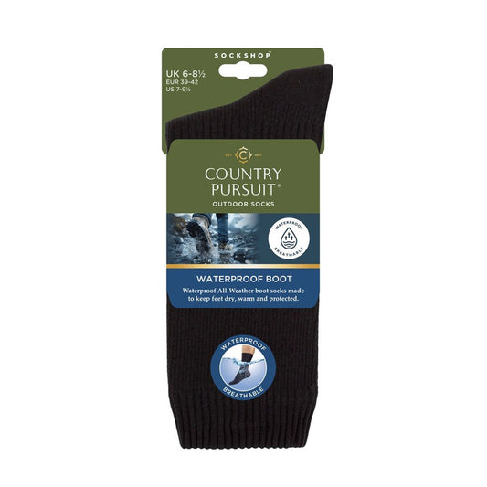 Country Pursuit Waterproof Socks Black Size 9-11
