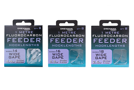Drennan Wide Gape 1m Flurocarbon Feeder Rigs