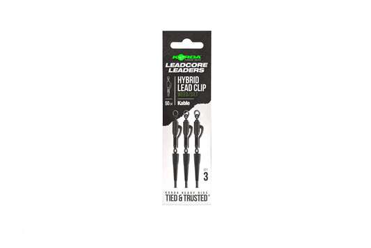 Korda Kable Leadcore Leader Hybrid Lead Clip Weed/Silt 50cm