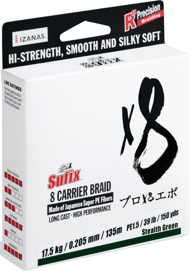 Sufix x8 Carrier Braid Stealth Green